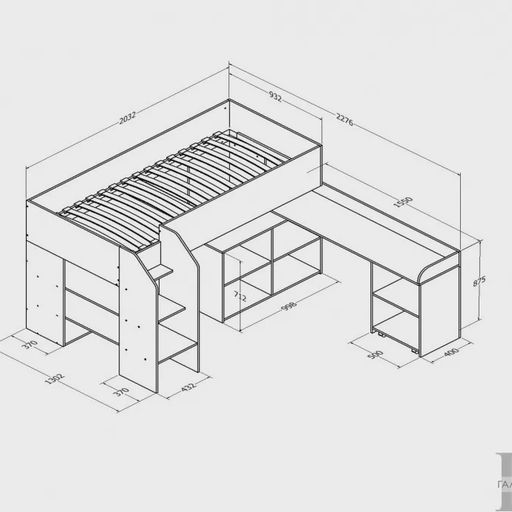 Кровать-чердак «Теремок-2»